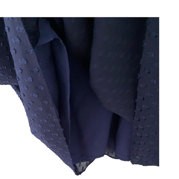 Banana Republic Navy Blue Swiss Dot Pleated Detail Dress NWT Size 4 - Picture 6 of 9